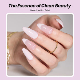 beetles gel polish french stamp detail showing precise tip shaping benefit