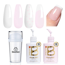 beetles gel polish results before after showing transformative French manicure benefit