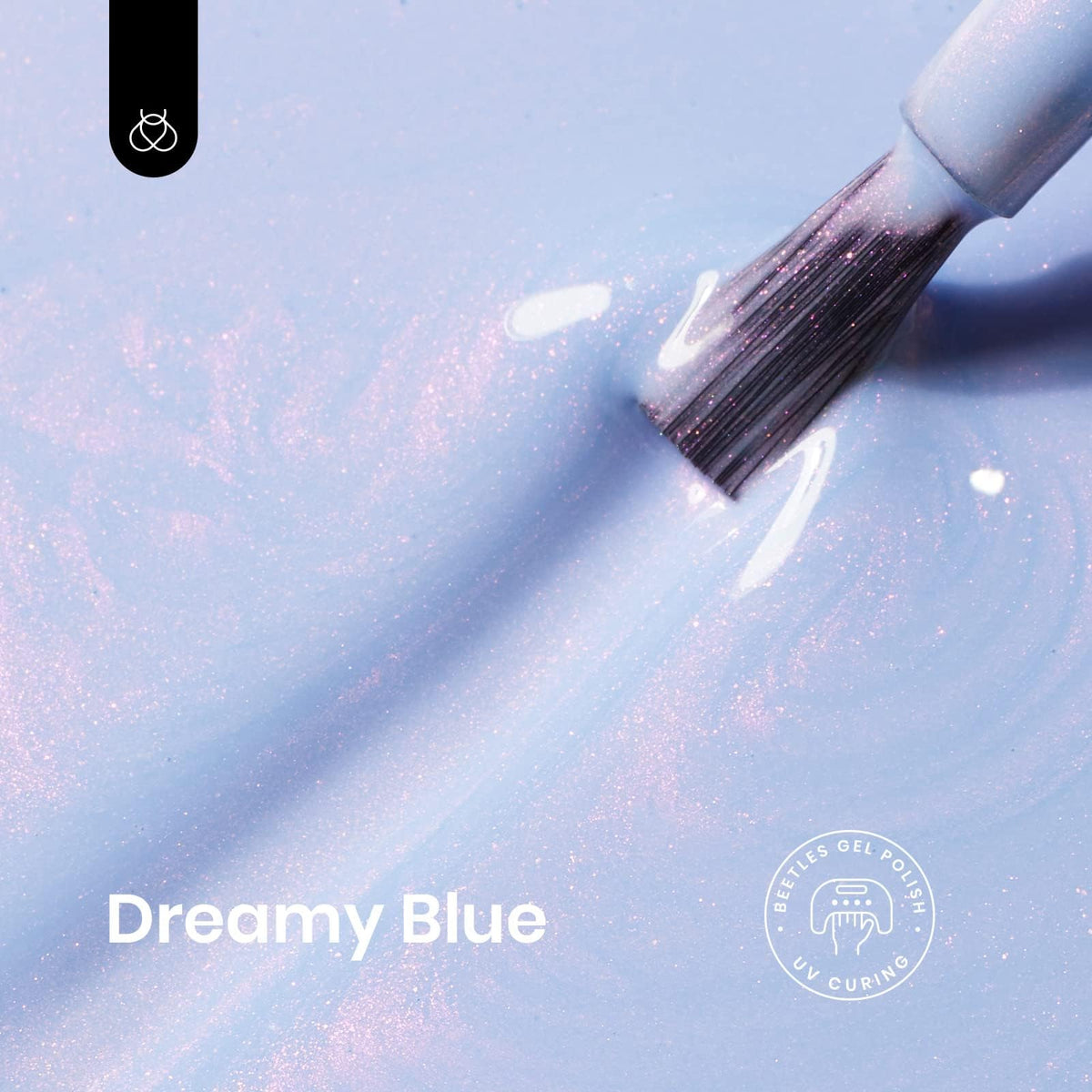 beetles brush stroke of periwinkle shade on white — smooth even coverage