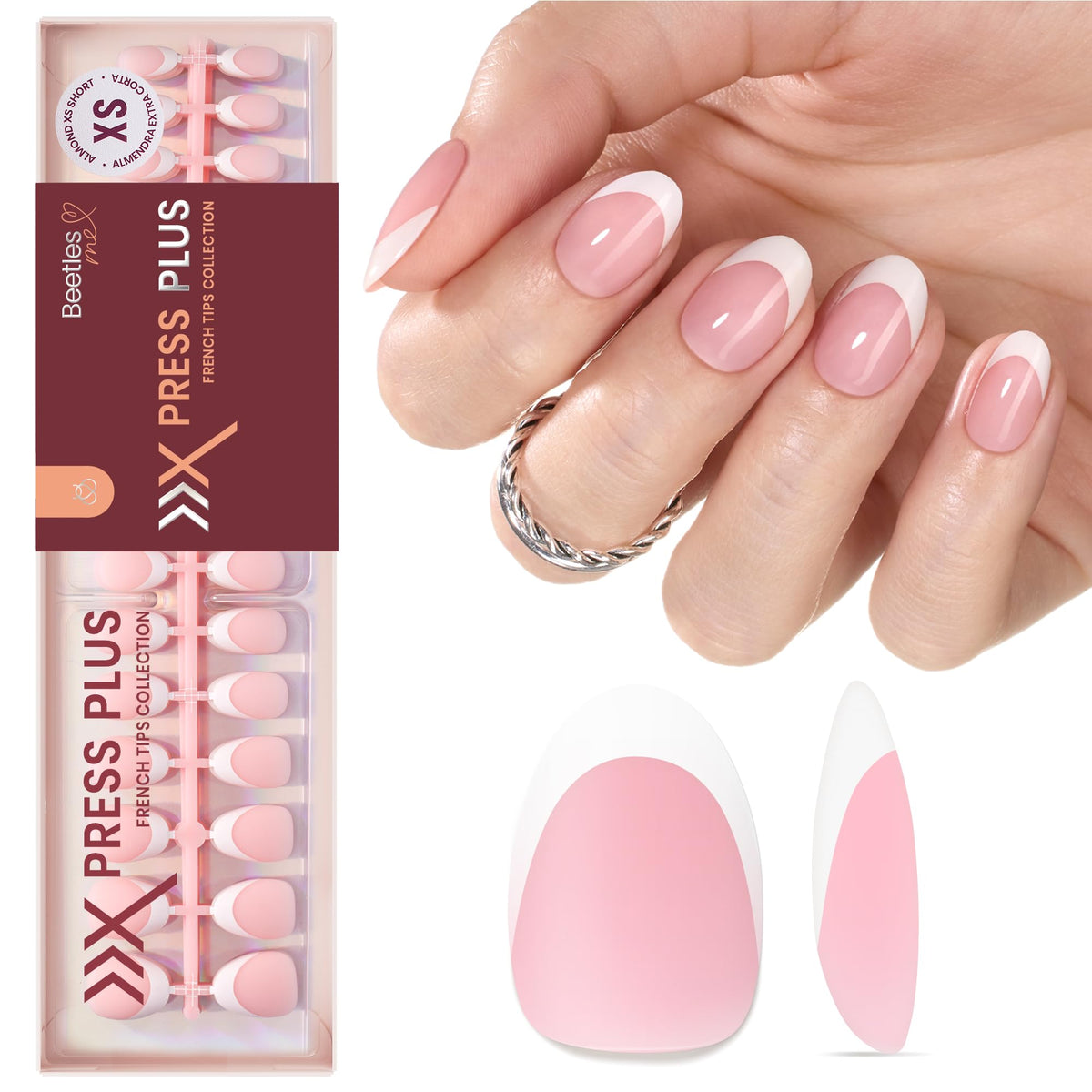 Beetles Petal French front packaging showing 224-piece set and pink classic look