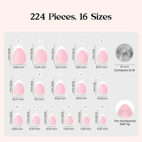 Beetles press-on nails worn on hand showing natural short almond look