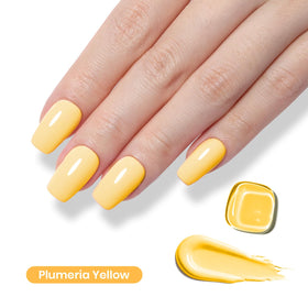 beetles plumeria yellow brush stroke close-up highlighting smooth application