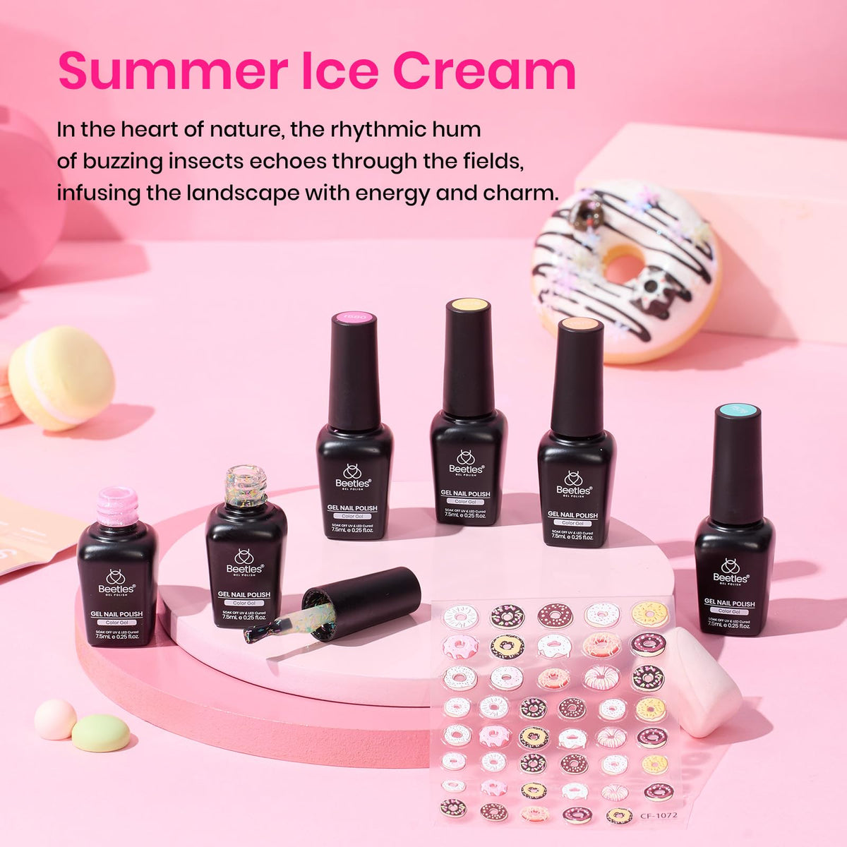 Beetles Gel Polish brush applying color to nail demonstrating easy, streak-free application