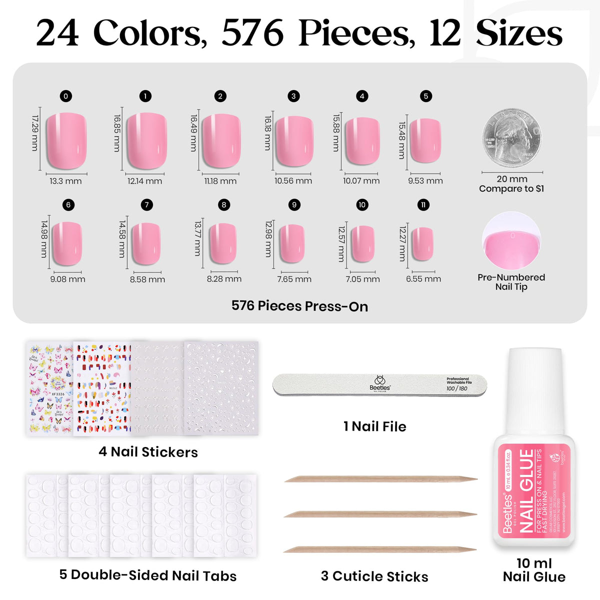 beetles press-on nails applied on hand illustrating quick salon look