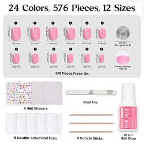 beetles press-on nails applied on hand illustrating quick salon look
