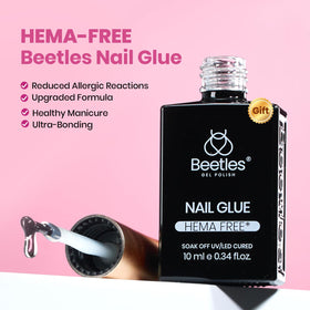 Beetles Gel Polish application in use showing quick press-on adhesion benefit