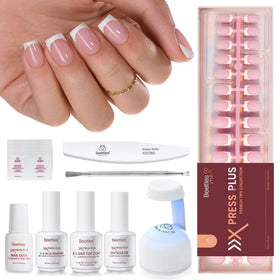beetles gel polish front packaging showing 150-piece press-on kit and tools for convenience