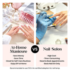 beetles gel polish lifestyle shot of a woman wearing the pearl French tips for an elegant look