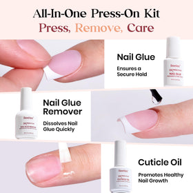 beetles gel polish close-up of pearl pink short square French tip showcasing fine finish