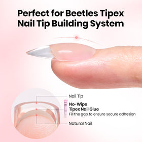Beetles 10ml remover bottle beside cuticle pusher and nail stick for safer removal