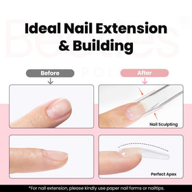 beetles gel applied on nail while artist sculpts, demonstrating easy shaping benefit