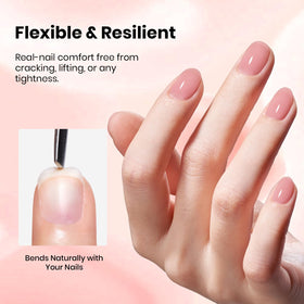 beetles Gel Polish side view of built apex illustrating added nail strength and subtle lift