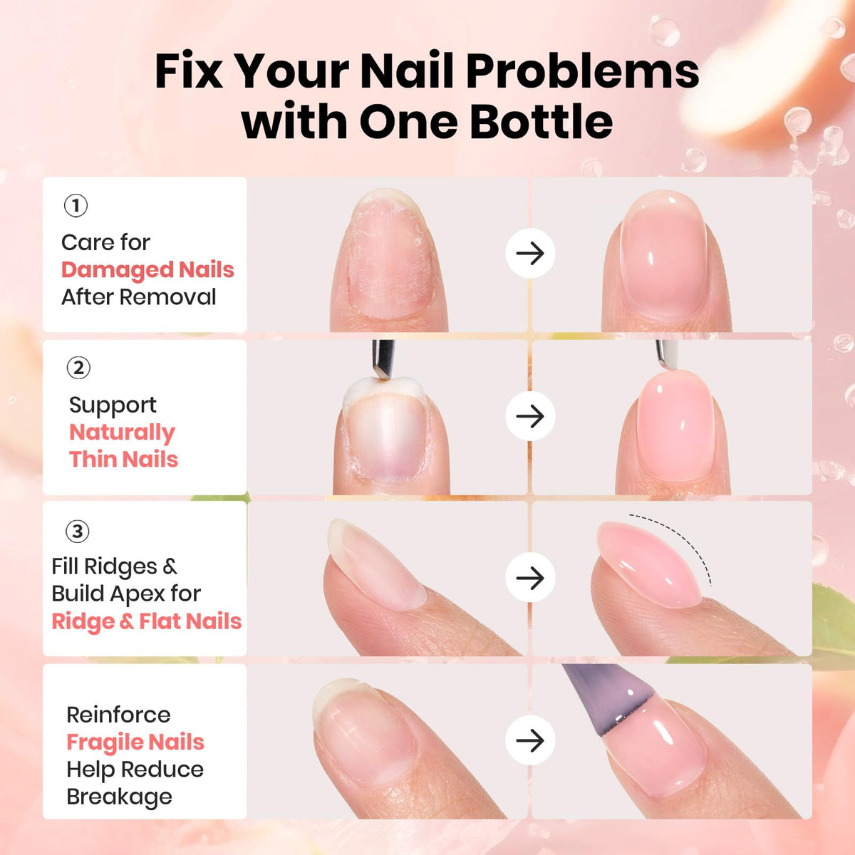 beetles Gel Polish bottle beside fingers showing 15ml scale for at-home convenience