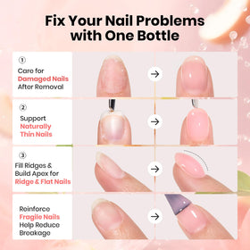 beetles Gel Polish bottle beside fingers showing 15ml scale for at-home convenience