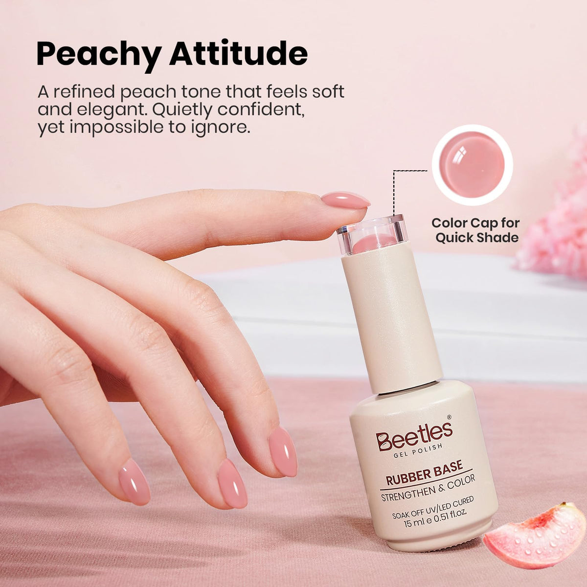 beetles Gel Polish creamy milky-rosy texture close-up demonstrating smooth self-leveling consistency