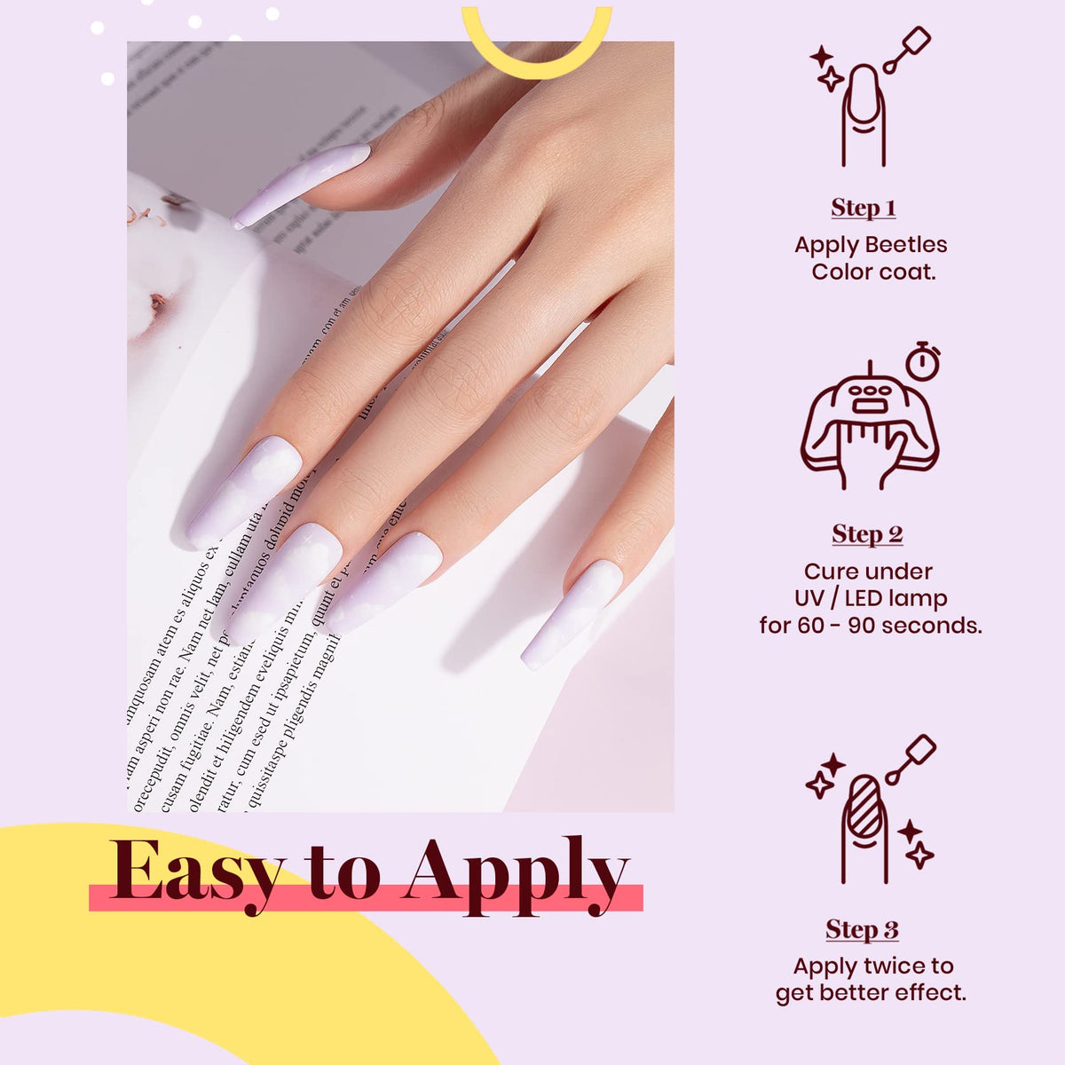 beetles salon manicure lifestyle styled nails showing wearable color benefit