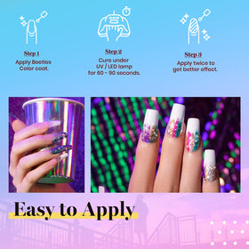 Beetles Gel Polish bottle in hand showing size and travel-friendly benefit