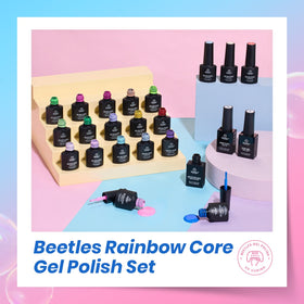 beetles scale comparison bottles in hand showing bottle size benefit: travel-friendly kit
