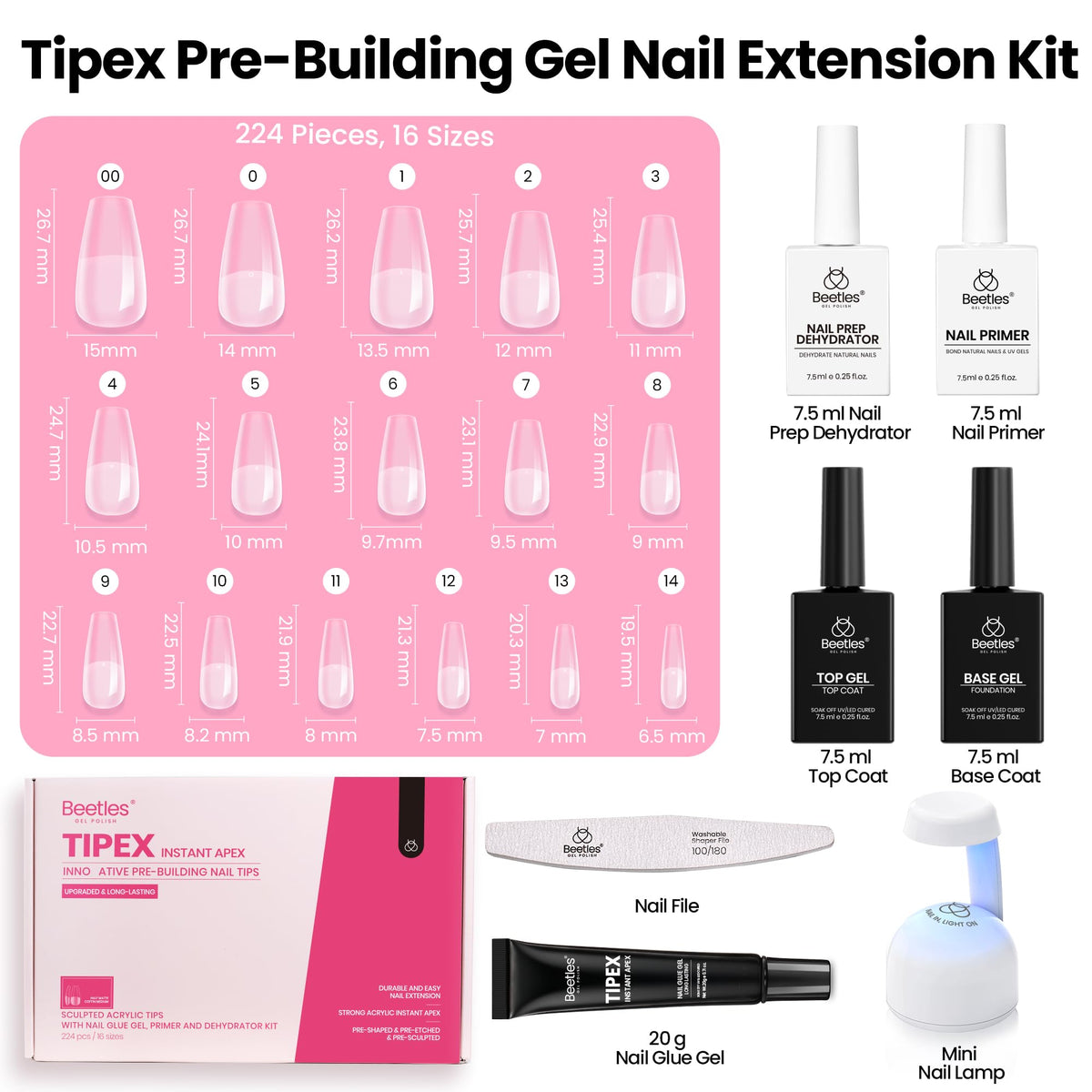 beetles Gel Polish tip beside coin to show scale, clear size and length reference