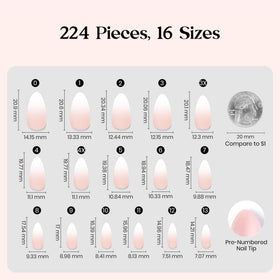 Beetles Gel Polish nail tip next to a coin, showing compact size and practical scale