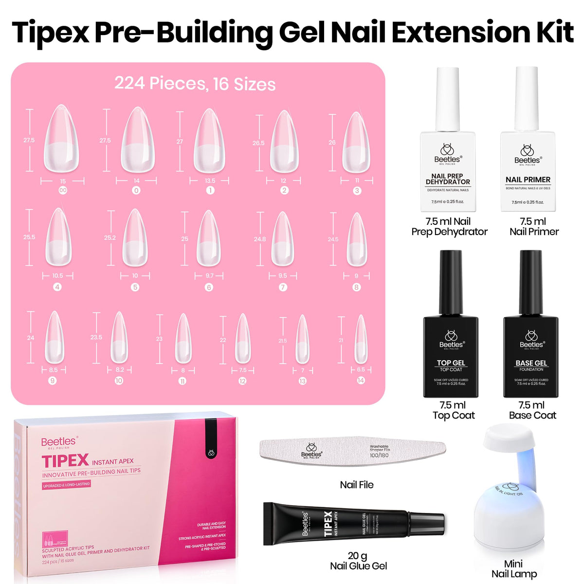 beetles Gel Polish hand holding tips for scale to plan length and fit
