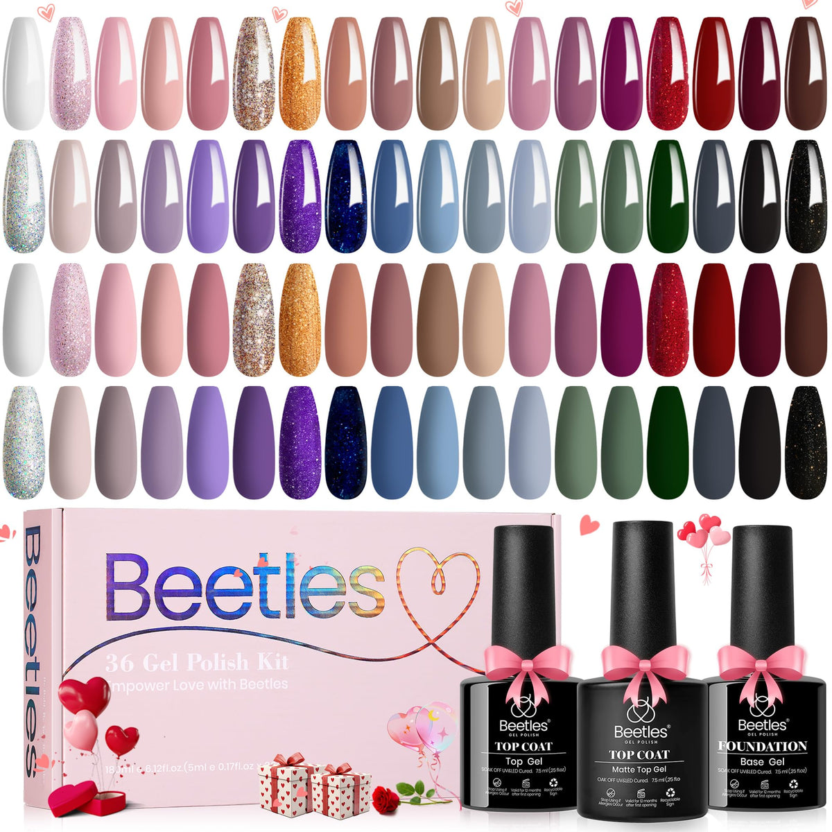 Beetles scale comparison with bottles next to a ruler to illustrate compact 5ml size