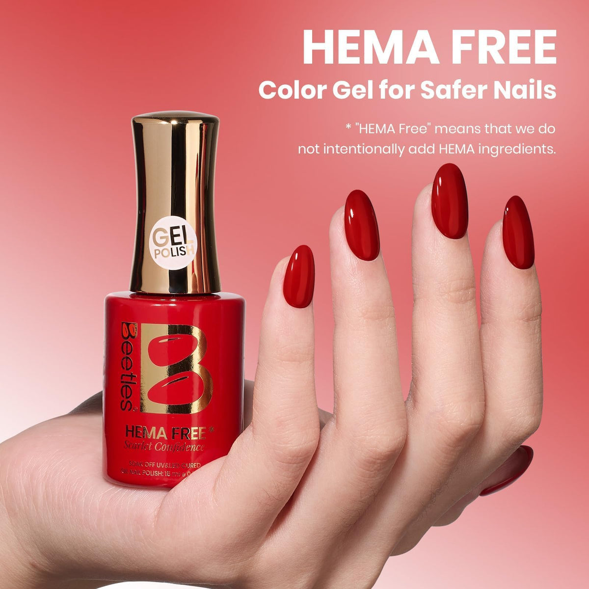 Beetles brush stroke of scarlet confidence demonstrating smooth even coverage and opacity