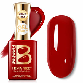 Beetles front bottle showing scarlet red for easy shade selection and vibrant color