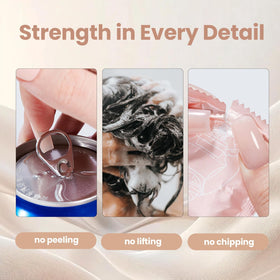 Beetles sculpted nail close-up showing apex strength and smooth finish