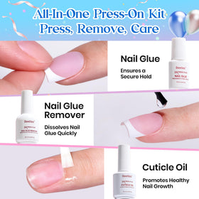 beetles close-up of short square pink French tips for natural look