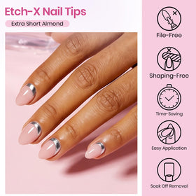 Beetles Gel Polish single tip beside a ruler showing extra-short scale