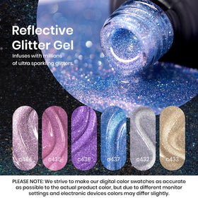 beetles Gel Polish six bottles top view displaying holographic color range