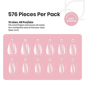 Beetles Gel Polish numbered tips laid out to show 12 sizes and easy size matching