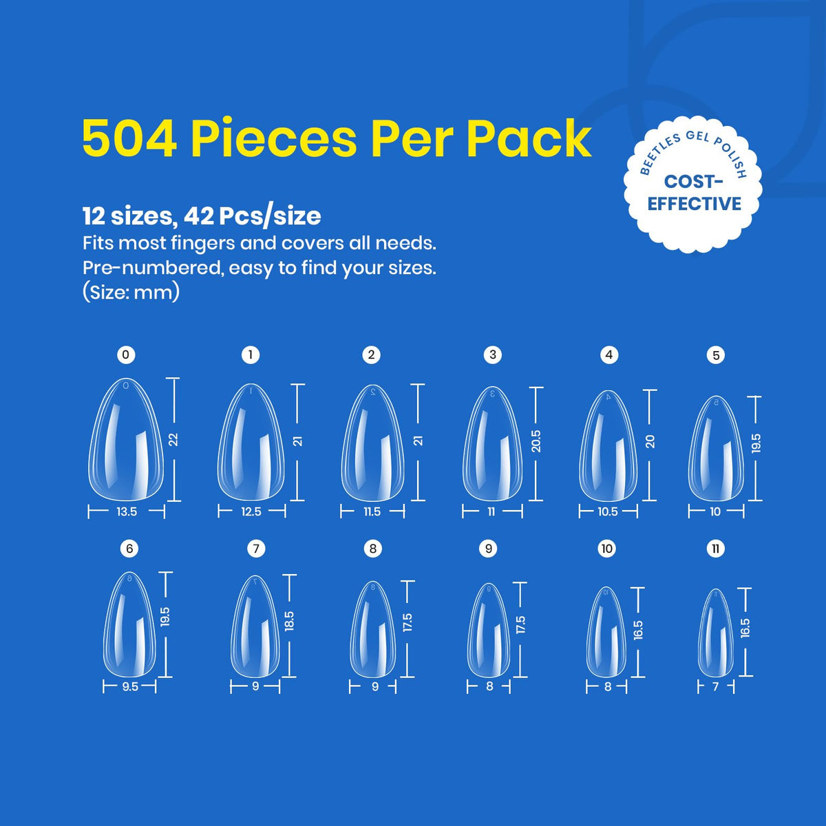 beetles numbered size chart with tips to speed size selection