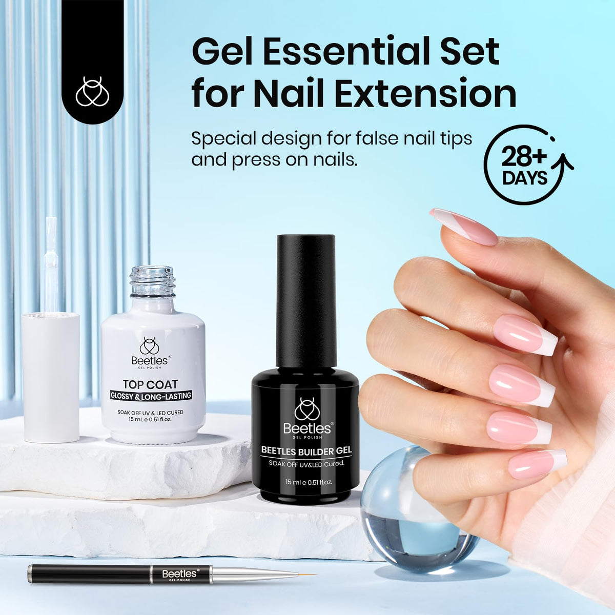 beetles Gel Polish 15ml jar in hand to demonstrate compact size and salon-ready volume
