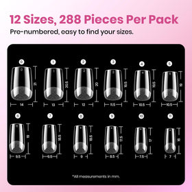 Beetles Gel Polish 288pcs layout with 12 sizes for perfect fitting