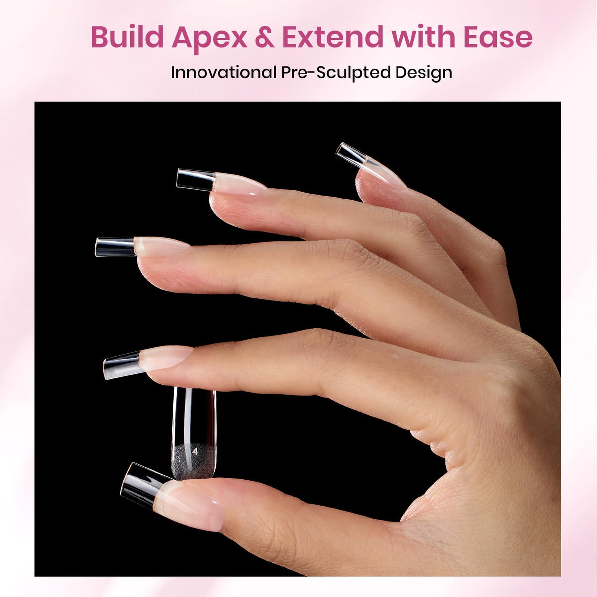 Beetles Gel Polish arranged tips 00–14 demonstrating size variety