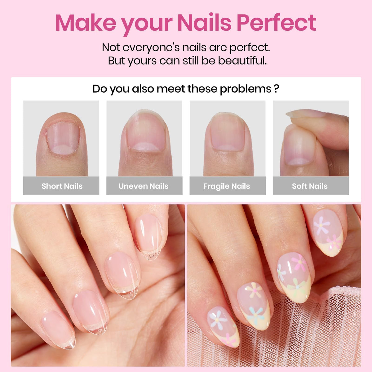 Flat layout showing Beetles 12 sizes to help pick the right nail fit