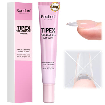 beetles solid nail glue gel pot front showing branding and compact size, fast application