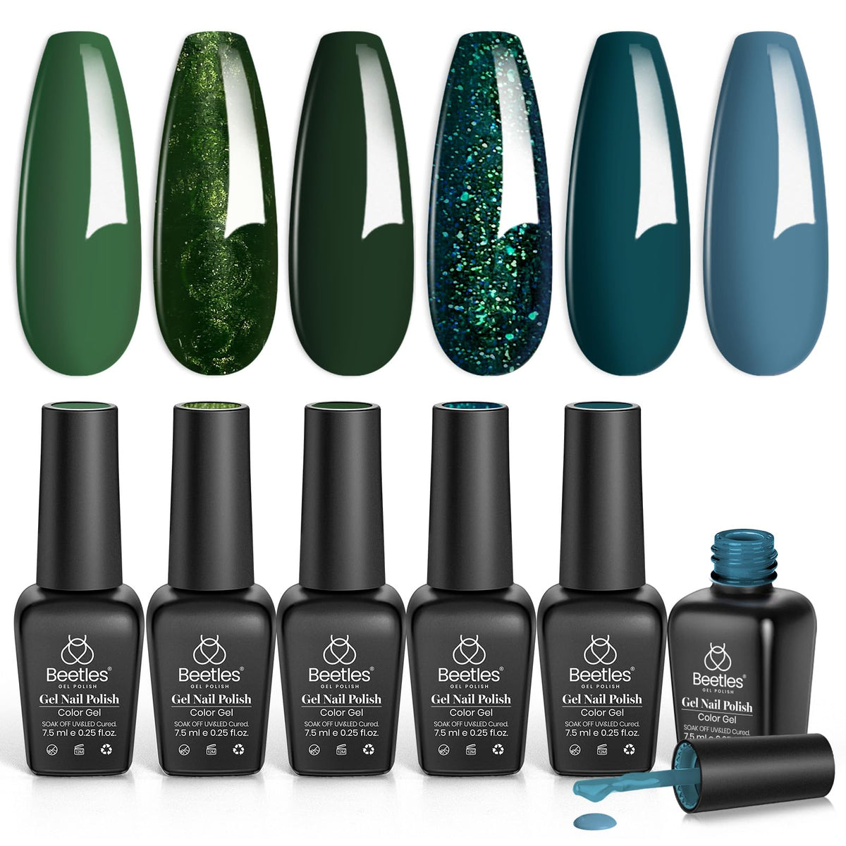 beetles styled manicure on table with clover props, perfect seasonal look