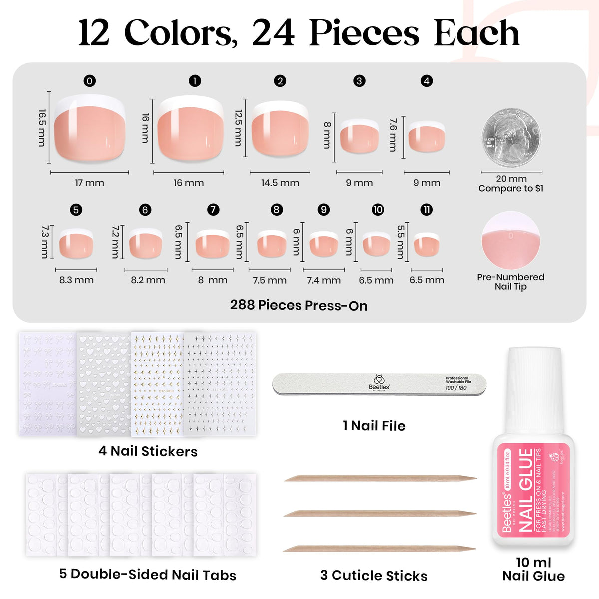 Beetles Gel Polish sticker sheets and nail tools arranged for easy DIY customization