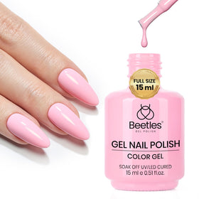 Beetles 15ML bottle next to ruler showing size and salon-volume benefit