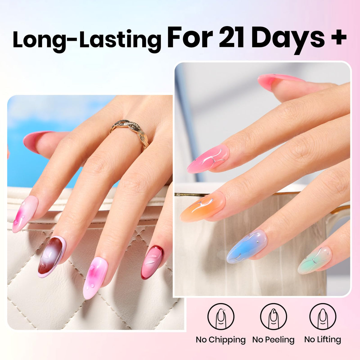beetles style demo marble nail art showcasing fast blooming effect