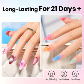 beetles style demo marble nail art showcasing fast blooming effect