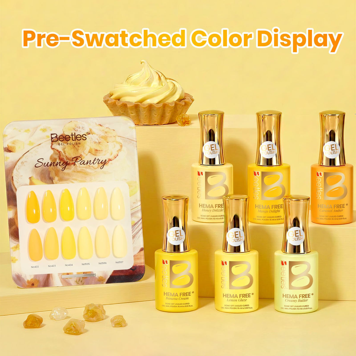 beetles color card spread displaying all six Sunny Pantry shades for styling ideas