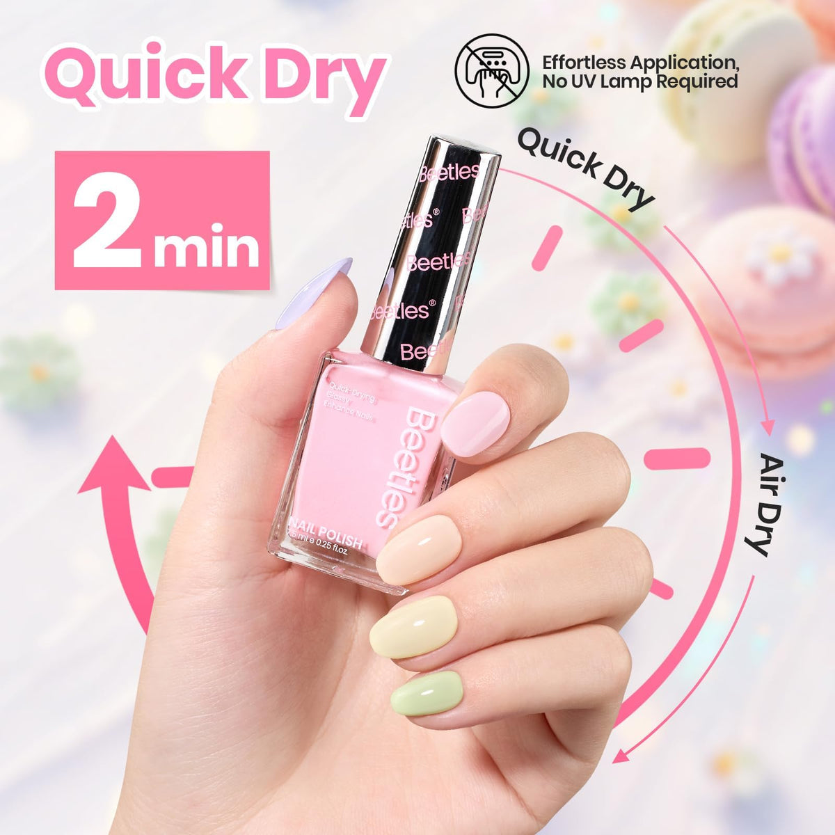 beetles fingertip swatch collection showing true colors and glossy finish