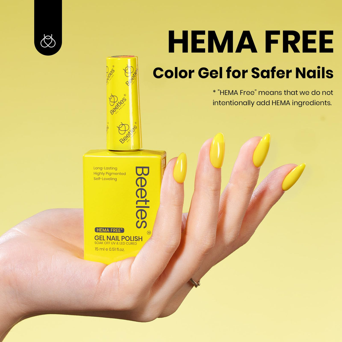 beetles gel polish color swatch wheel illustrating vibrant sunrise yellow option