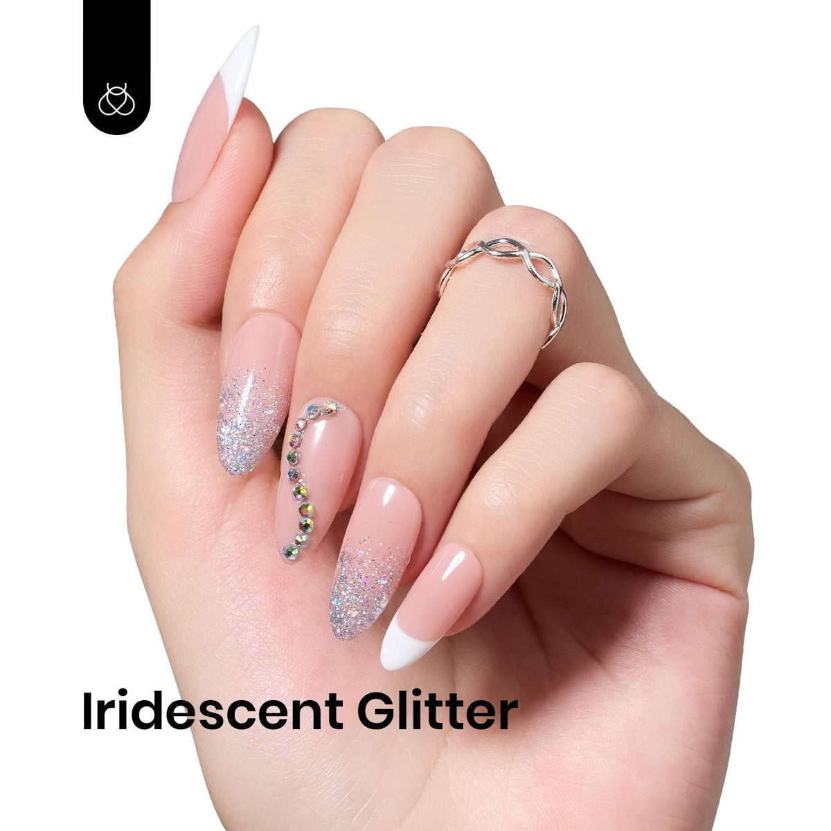 beetles swatch on nail tip showing reflective silver chrome finish and wearable shine