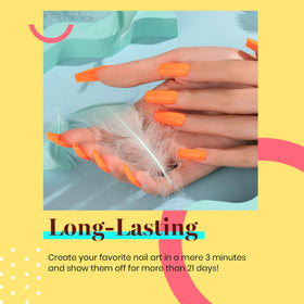 beetles swatch on nail wheel showing vibrant peach coral and color accuracy