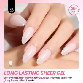 Beetles swatch range on nail wheel showing all six milky pink shades